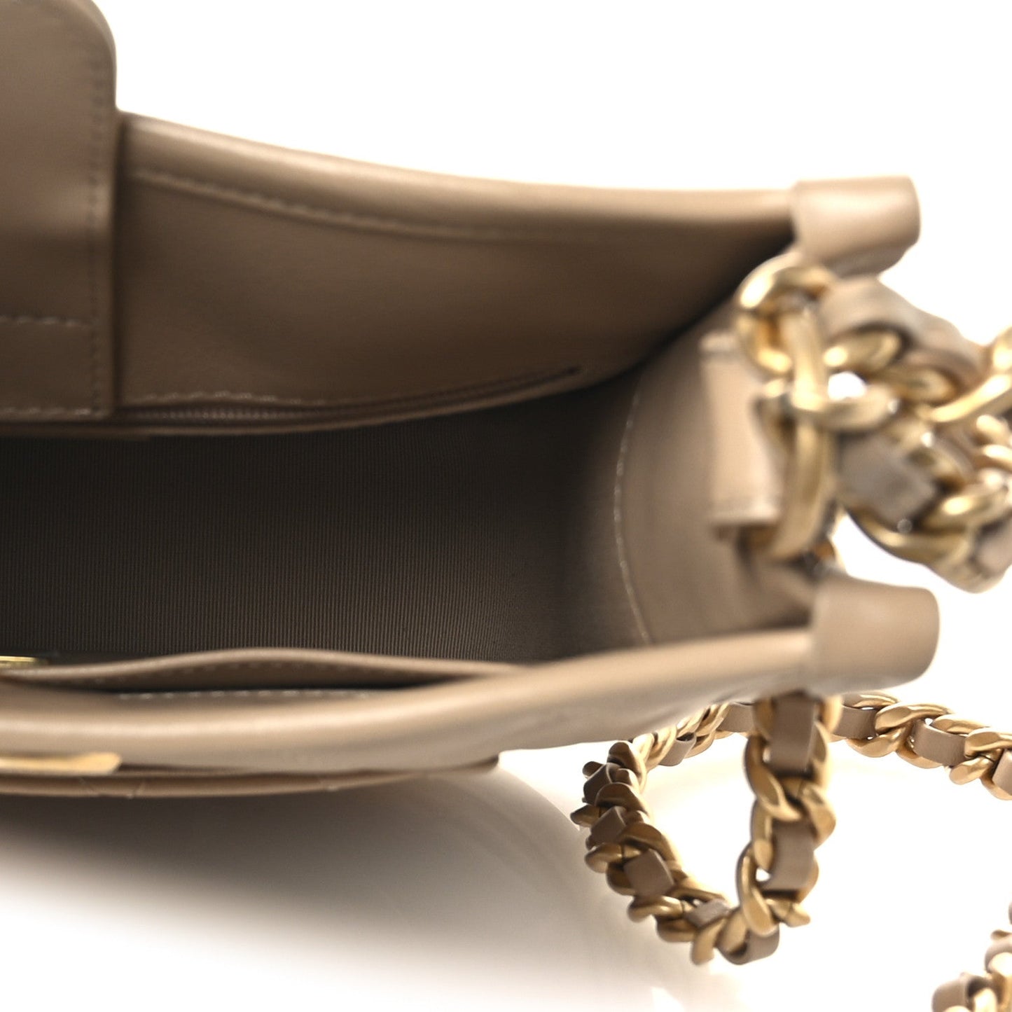 Calfskin Quilted Small Hobo Beige