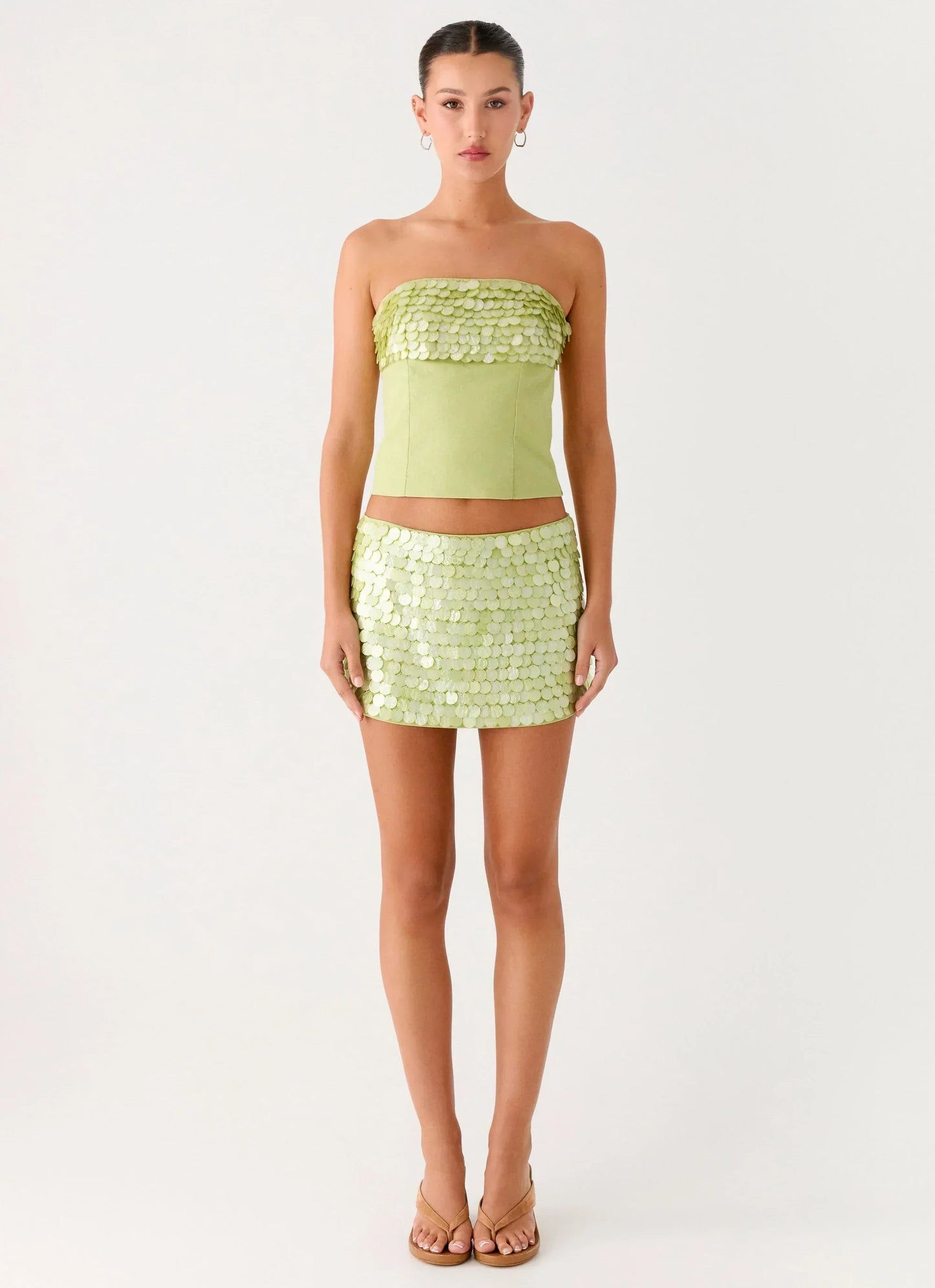 Jennie Beaded Mini Skirt - Green