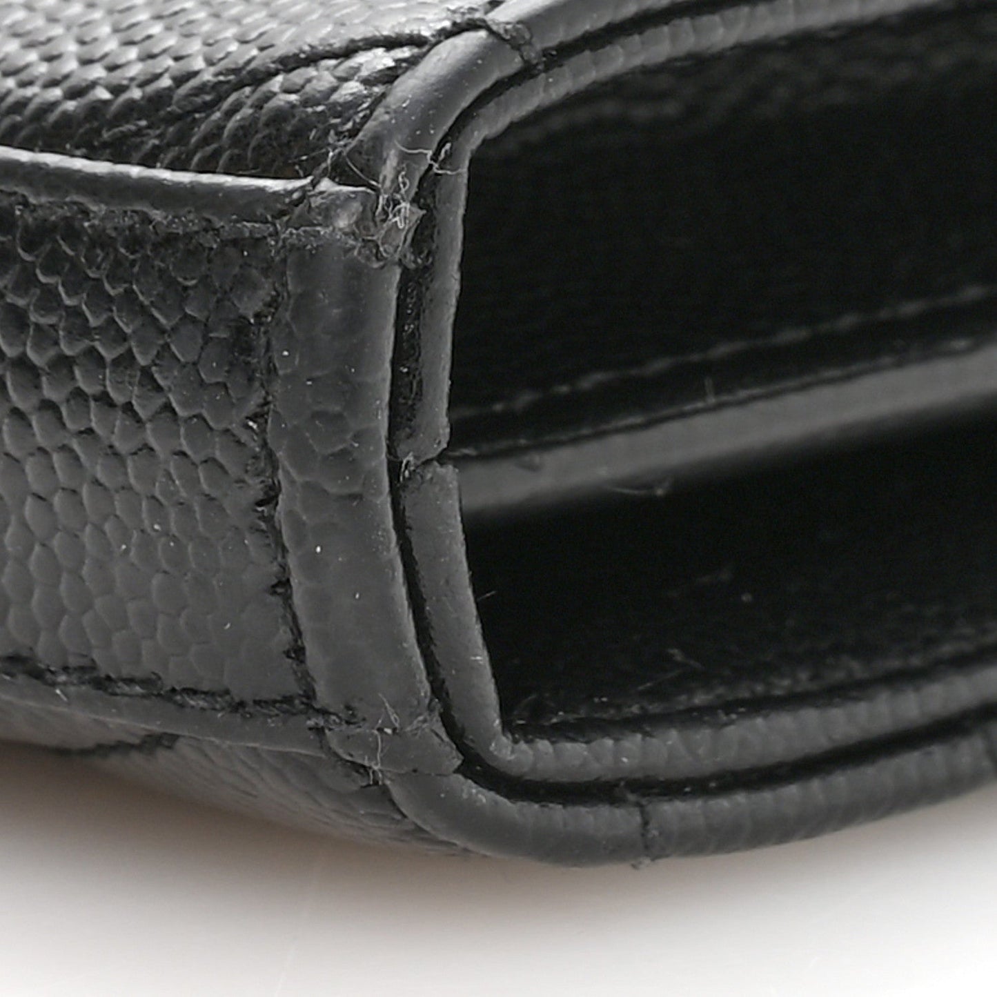 Grain De Poudre Matelasse Chevron Monogram Chain Wallet Black