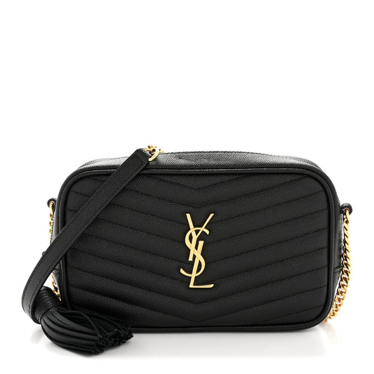 Grain De Poudre Matelasse Monogram Mini Lou Camera Bag Black