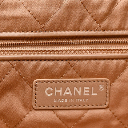 Shiny Calfskin Quilted Small Chanel 22 Beige