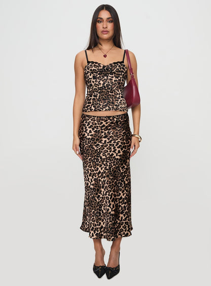 Enigmatic Maxi Skirt Leopard