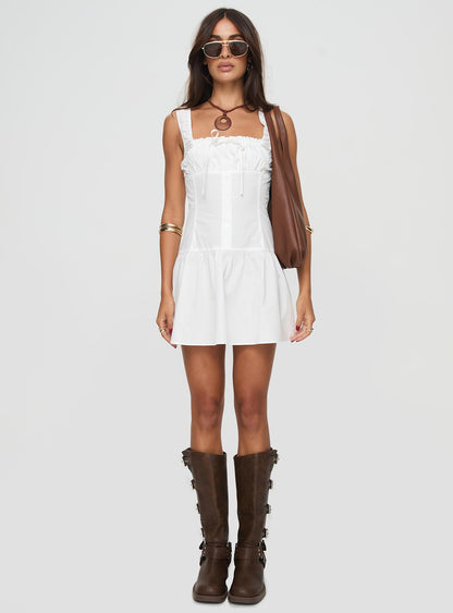 Heart Shaped Mini Dress Porcelain