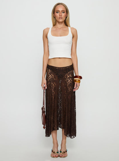 Tidal Midi Skirt Chocolate