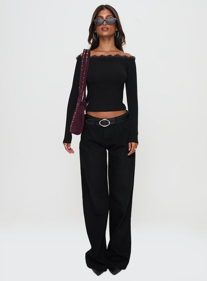 Everlong Mid Rise Straight Leg Jeans Mid Black Wash