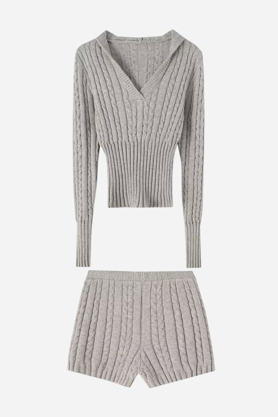 Conjunto de sudadera con capucha y pantalón corto de punto Erica 