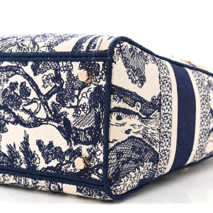 Toile de Jouy Embroidered Medium Lady D-Lite Blue