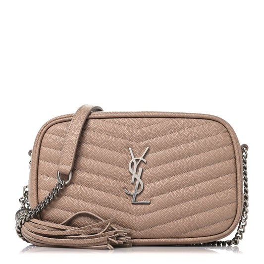 Grain De Poudre Matelasse Monogram Mini Lou Camera Bag  Gold Sand