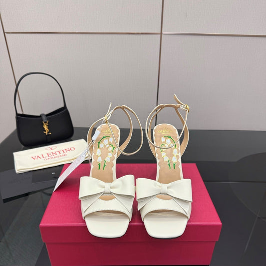 VT Bowow Sandal 95mm Ivory Leather