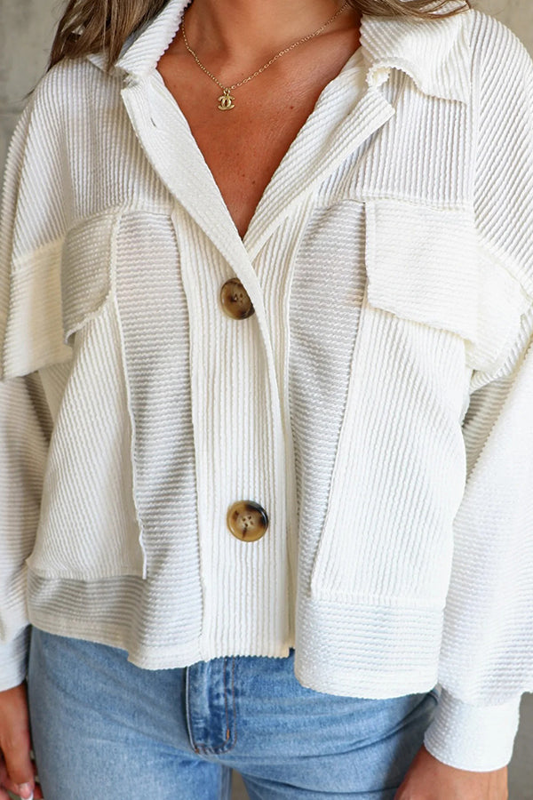 Chaqueta informal de gabardina a rayas de un solo pecho