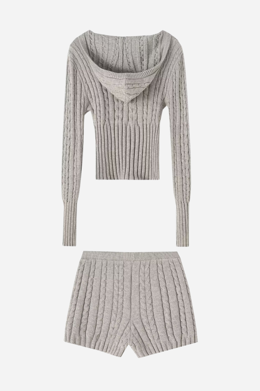Conjunto de sudadera con capucha y pantalón corto de punto Erica 