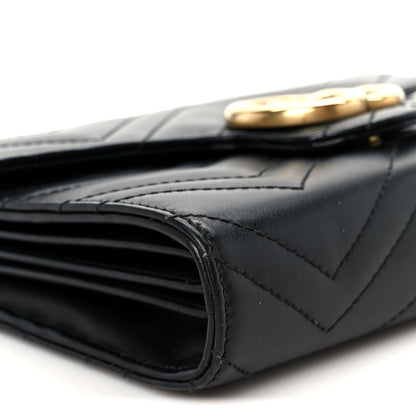 Calfskin Matelasse GG Marmont Chain Wallet Black