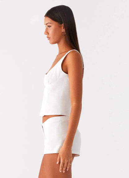 Coastline Bustier Top - White