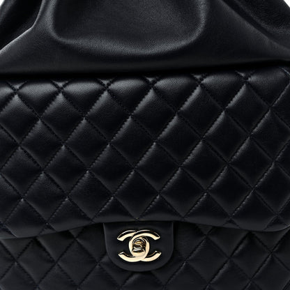 Lambskin Quilted Large In Seoul Backpack Navy