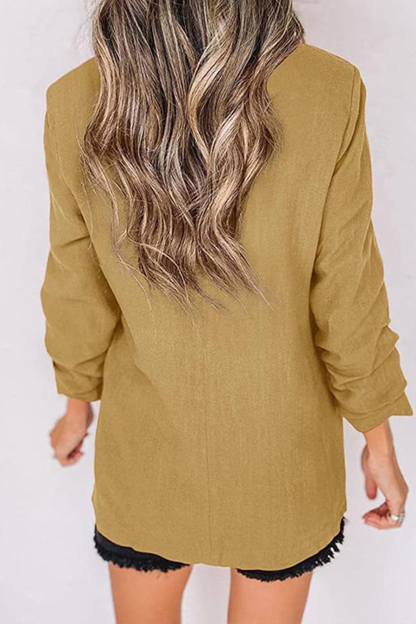 Chaqueta de punto con solapa lisa y bolsillo falso