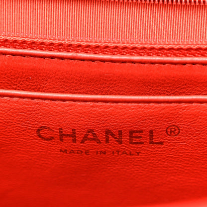 Lambskin Quilted Maxi Single Flap Red