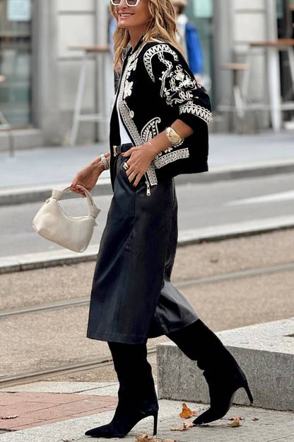 Chaqueta bomber negra de gran tamaño