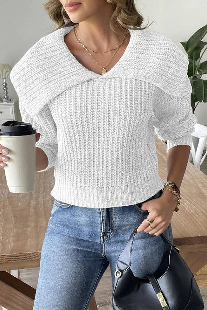 Suéter con solapa y diseño de nueva tendencia de moda 