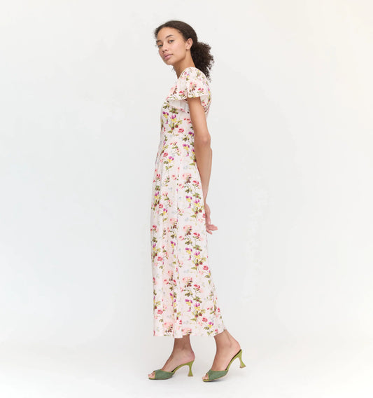 Couturebud The Dominique Dress - Pink Bluebonnet