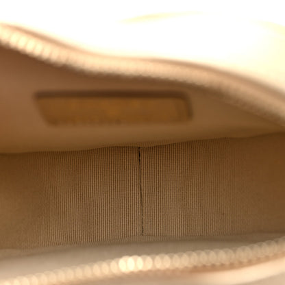 Metallic Lambskin Quilted CC In Love Heart Clutch With Chain Gold