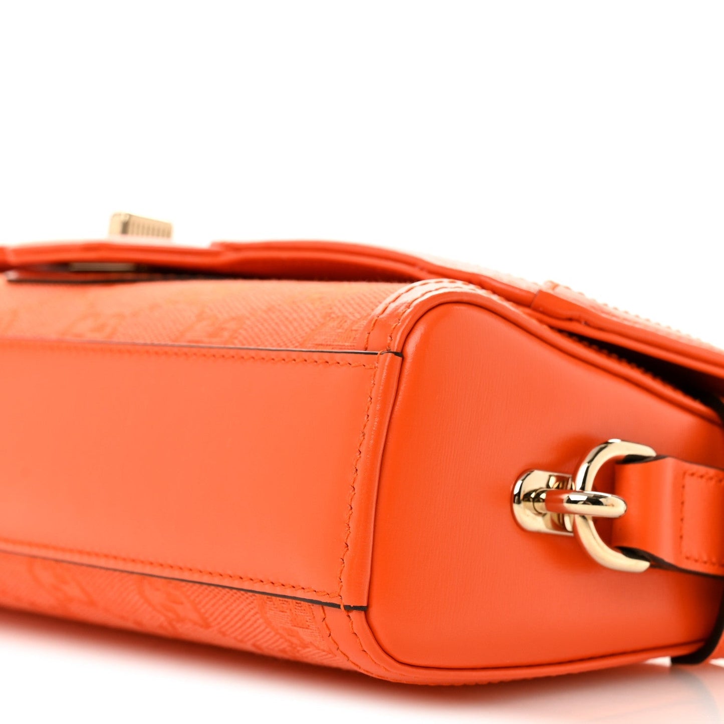 GG Monogram Textured Dollar Calfskin Small Luce Shoulder Bag Orange
