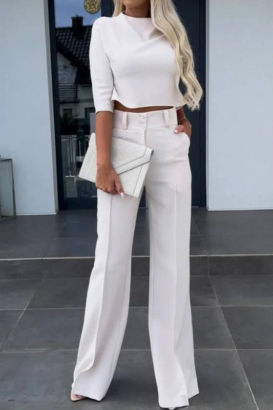Traje casual elegante de dos piezas de otoño