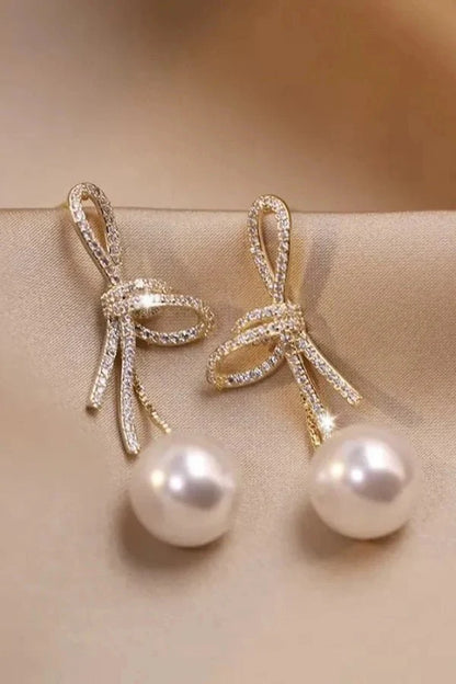Luciana Pearl Bow Earrings