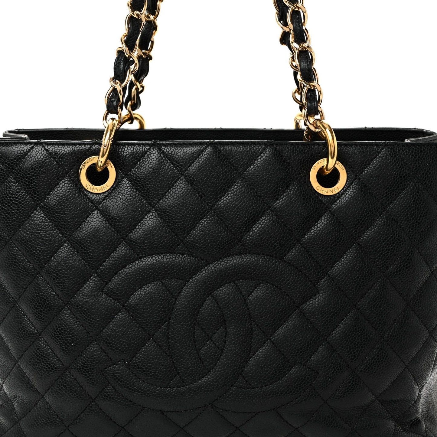 Caviar Quilted Grand Shopping Tote GST Black