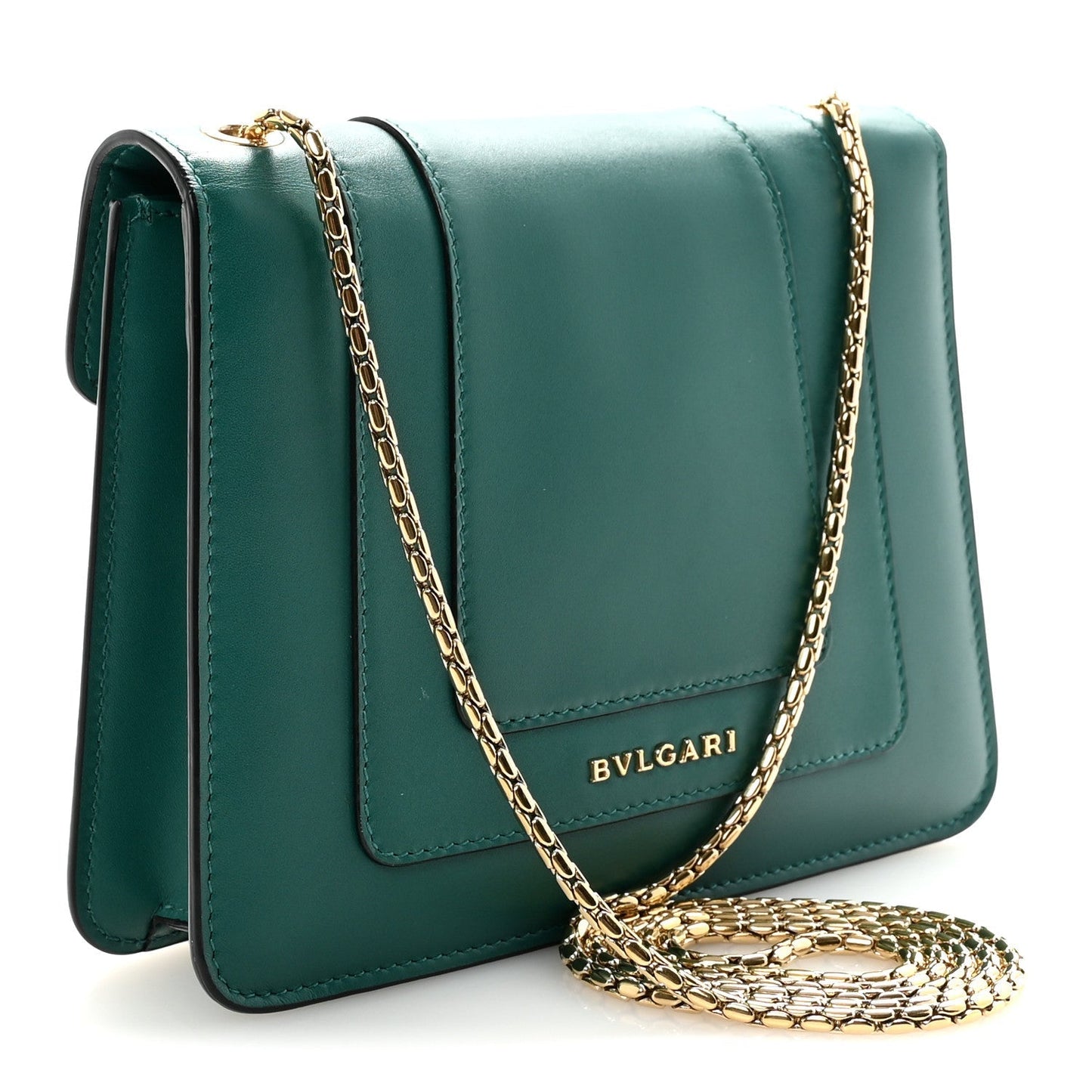 Calfskin Small Serpenti Forever Snake Strap Crossbody Bag Emerald Green