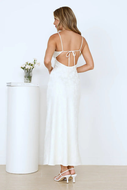 Floral Kiss Satin Maxi Dress