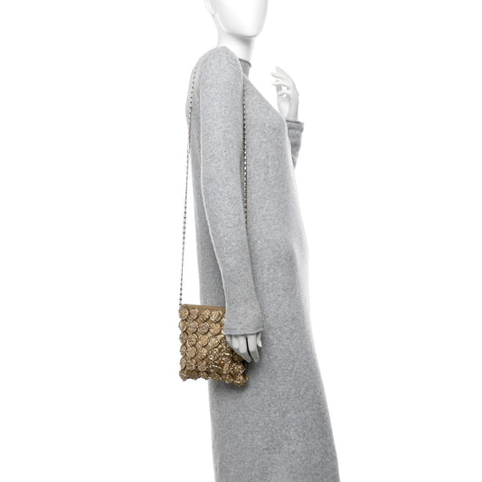 Metallic Calfskin Medallion Shoulder Bag Gold