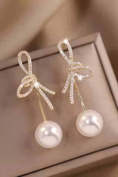 Luciana Pearl Bow Earrings