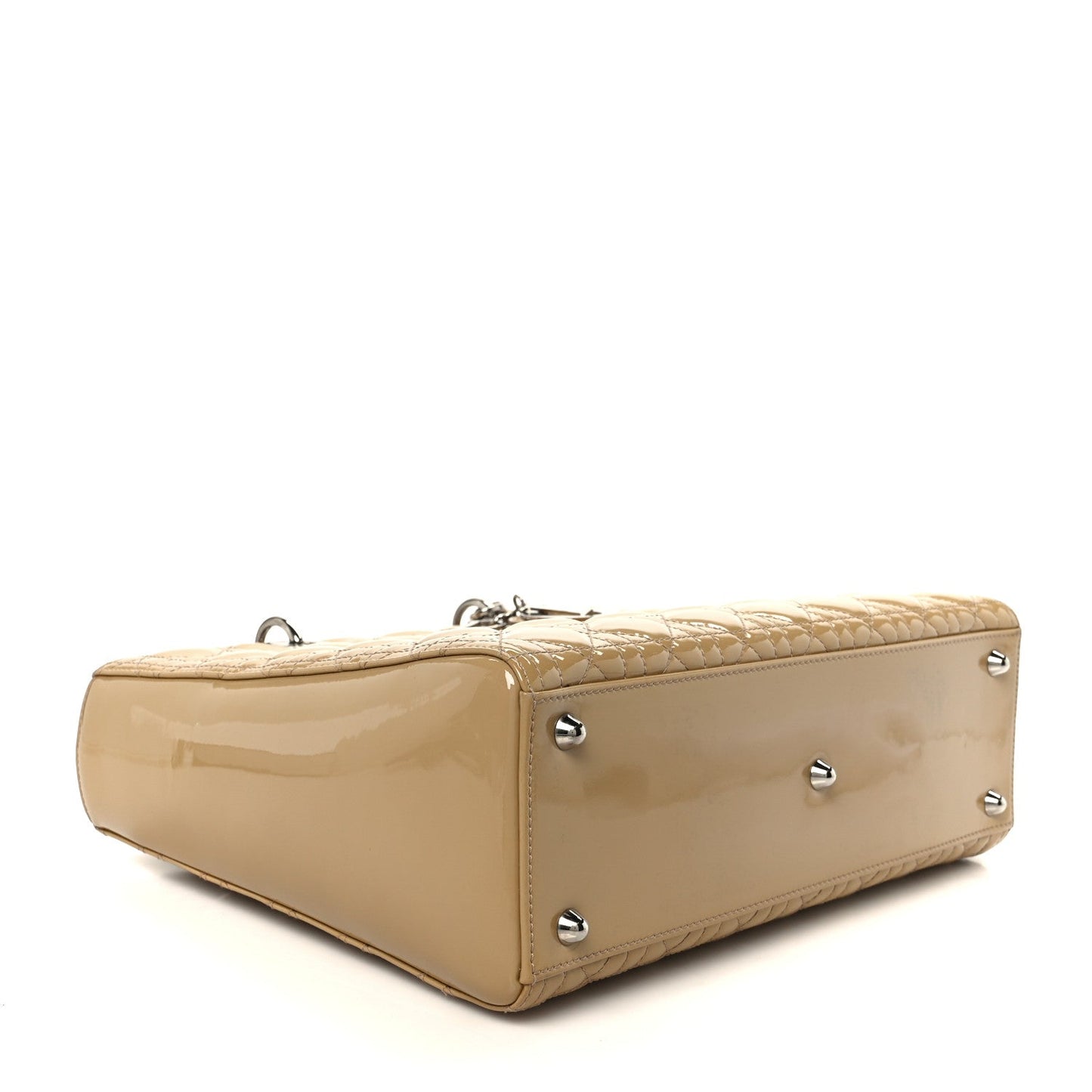 Patent Cannage Large Lady Dior Dark Beige