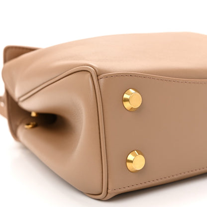 Natural Smooth Calfskin Mini Rodeo Top Handle Handbag Latte