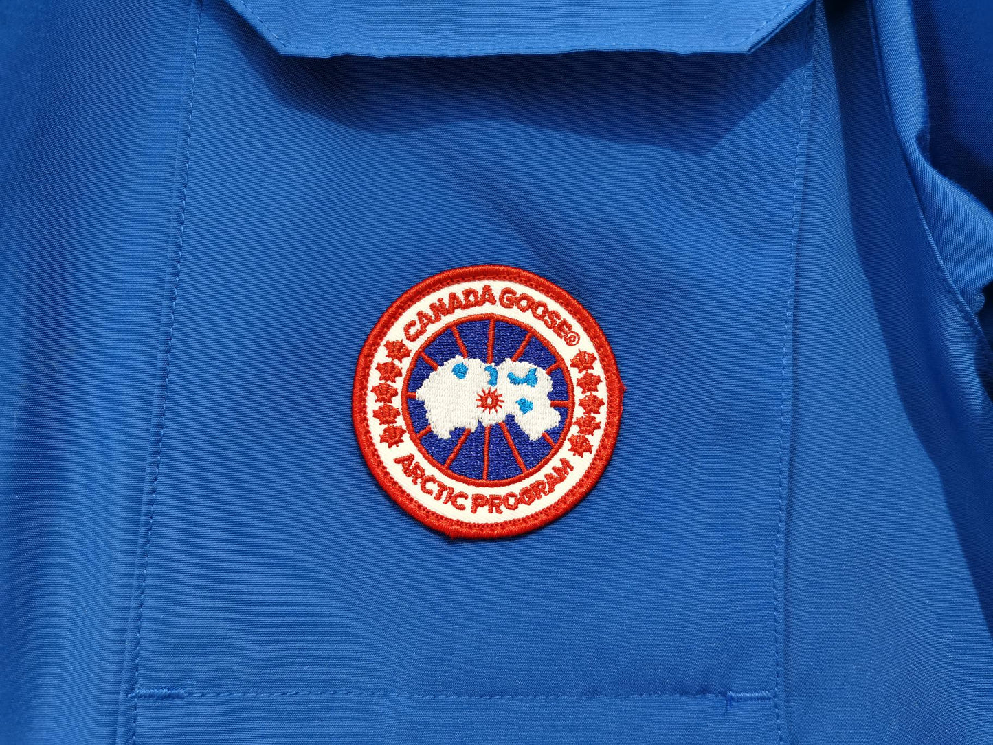 Canada Goose Children Parka Jacket Blue Fox Fur Polyester Cotton