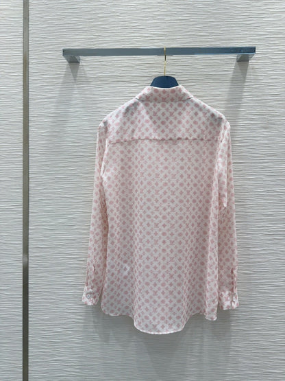 LV 25S Slightly Transparent Set Pink White Poliester