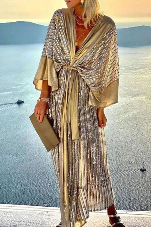 Vestido largo estilo kimono de fiesta estilo corte retro de ensueño