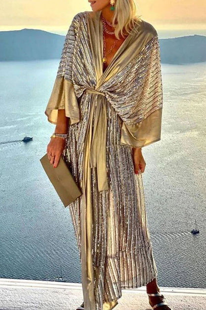 Vestido largo estilo kimono de fiesta estilo corte retro de ensueño