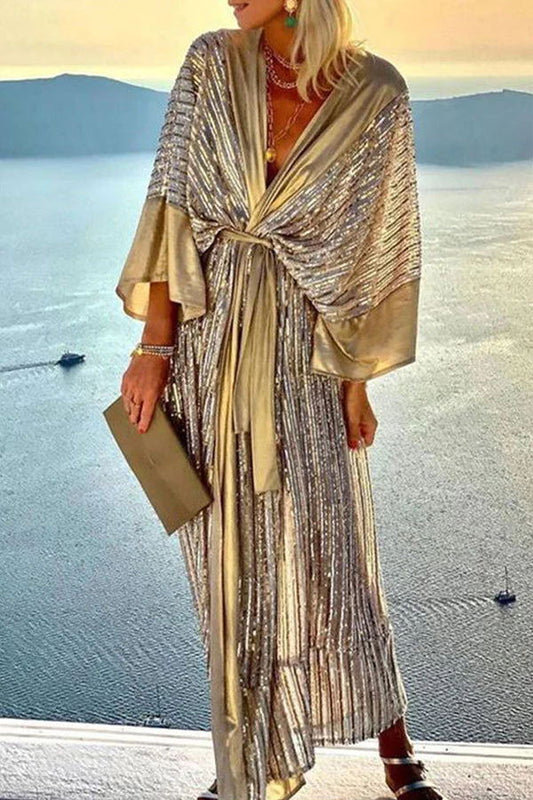 Vestido largo estilo kimono de fiesta estilo corte retro de ensueño