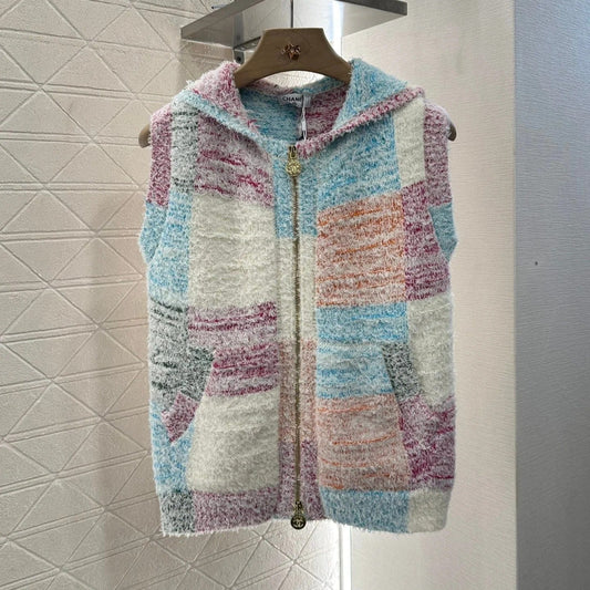 CHANEL SLEEVELESS KNIT HOODIE 276505
