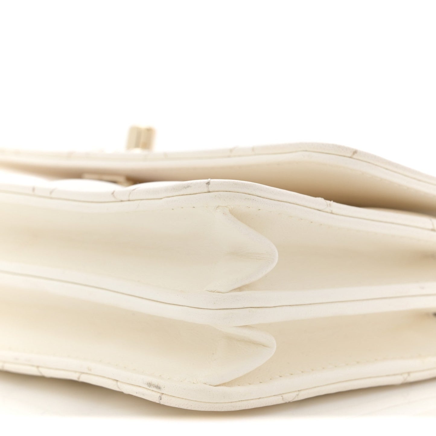 Lambskin Quilted Crystal Top Handle Rectangular Flap White