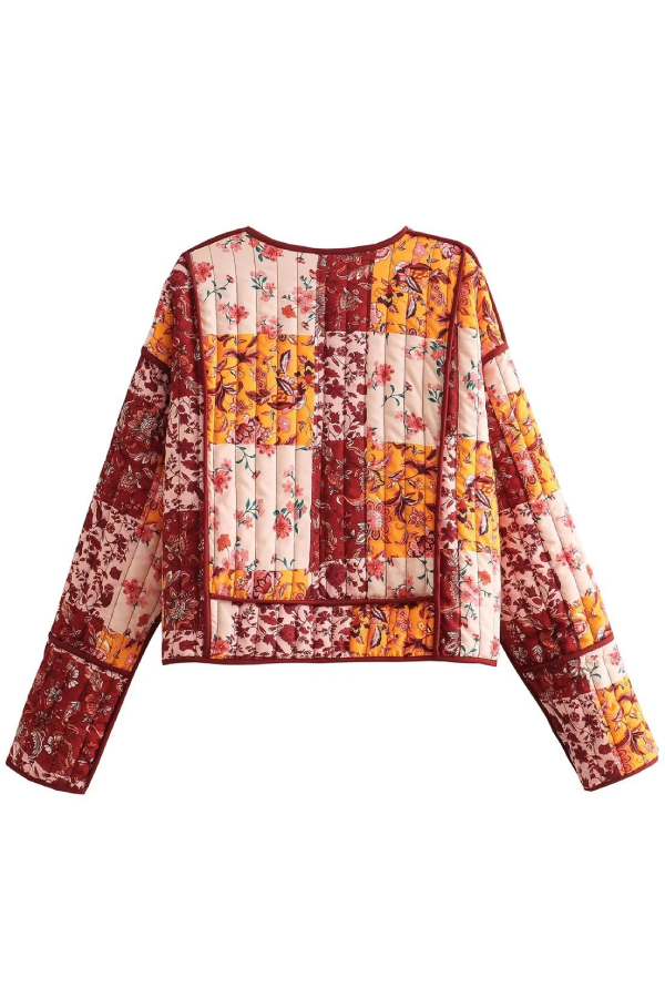 Chaqueta corta informal holgada de algodón acolchado 