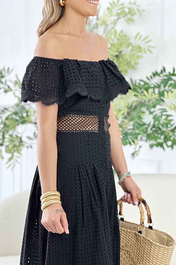 Vestido con volantes y hombros descubiertos de Nirvana