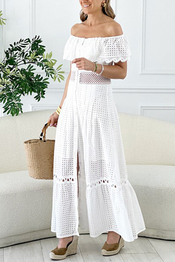 Vestido con volantes y hombros descubiertos de Nirvana