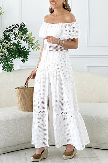 Vestido con volantes y hombros descubiertos de Nirvana