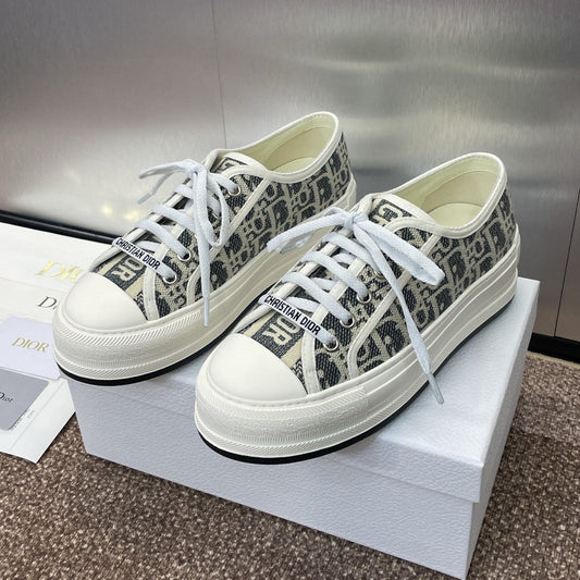CD Walk'n Dior Denim D Jacquard Fabric Cowhide 551452
