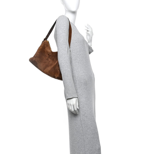 Scamosciato Suede Large Aimee Shoulder Bag Cacao