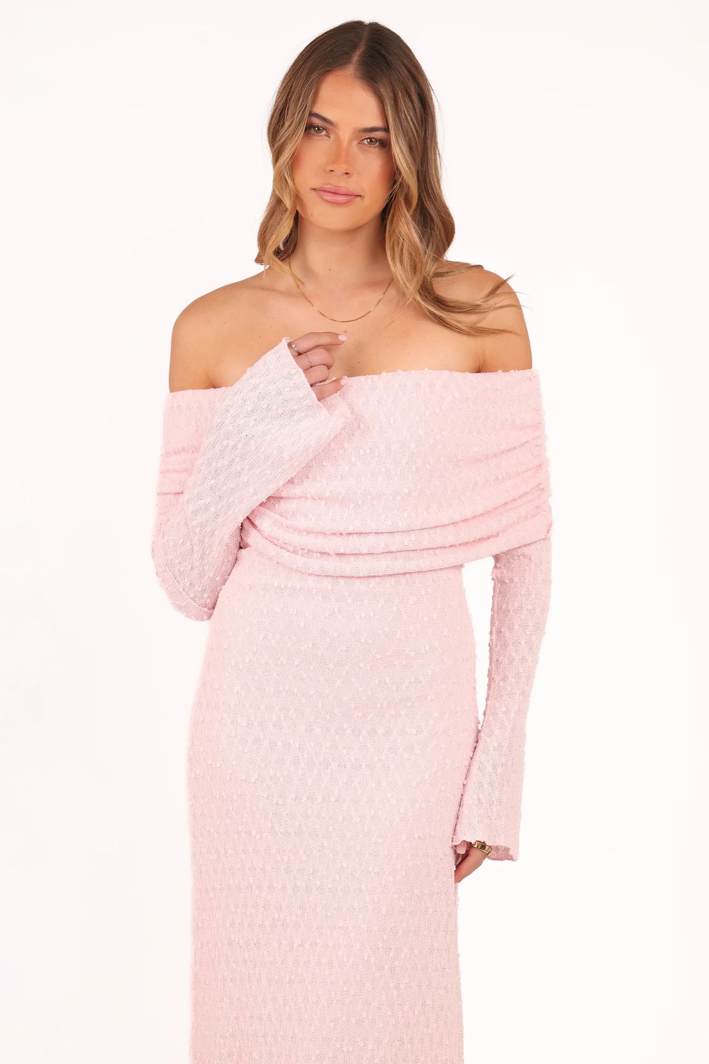Wilma Off Shoulder Dress - Pink