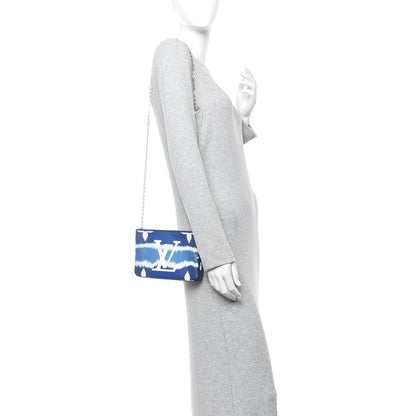 Monogram Giant Escale Double Zip Pochette Blue