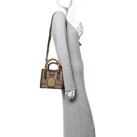 Monogram Jumbo GG Textured Dollar Calfskin Mini Diana Tote Bag Camel Ebony New Acero Pomegranate Red